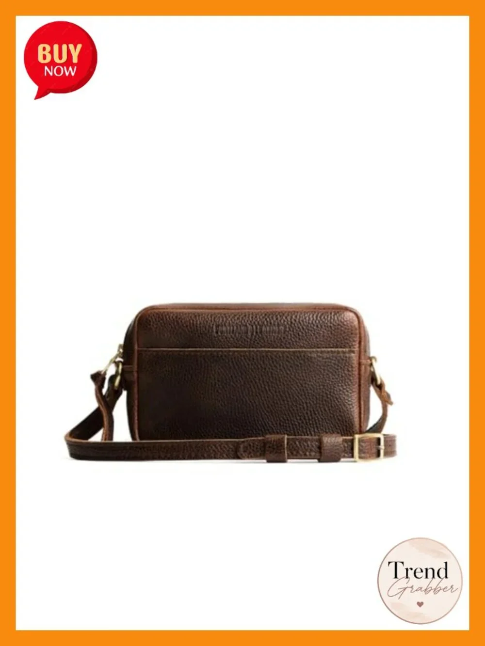 Small Full-Grain Leather Camera Bag Purse with Adjustable Crossbody Strap